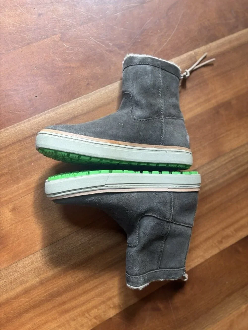 Satorisan Green Suede Womens Leather Zip Wool Lined Winter Boots SZ EU 40 US 9.5